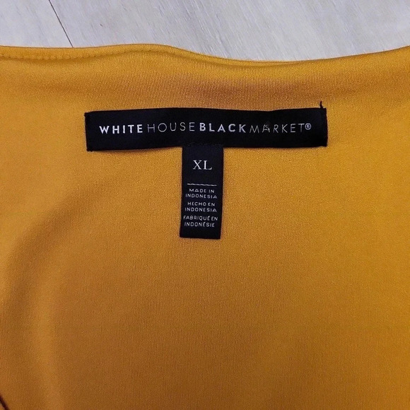 🛍White House Black Market Marigold‎ Tie Front Sleeveless Lined Blouse Womens XL - Picture 2 of 7
